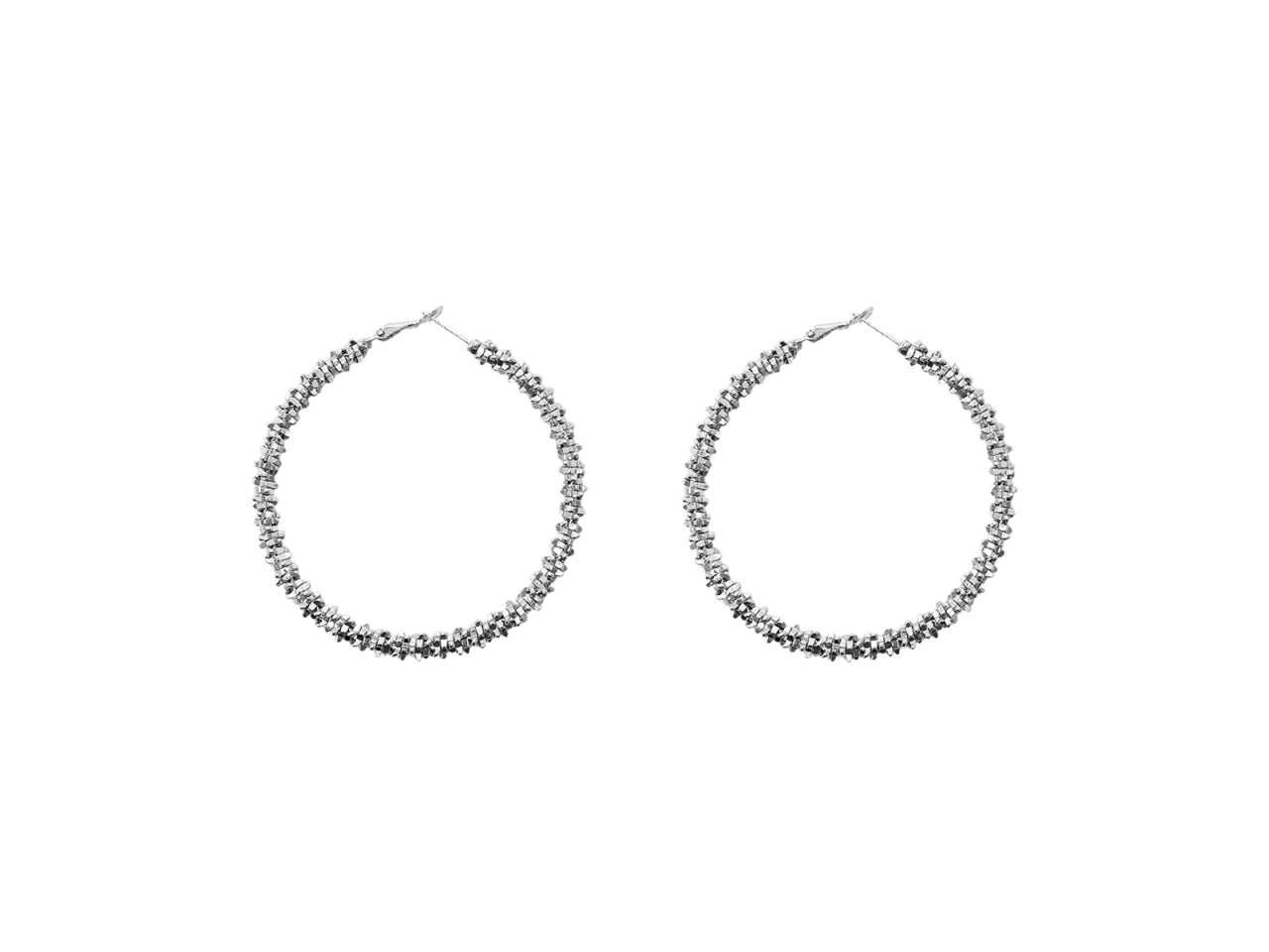 Orecchini cerchio 6cm con diamanti