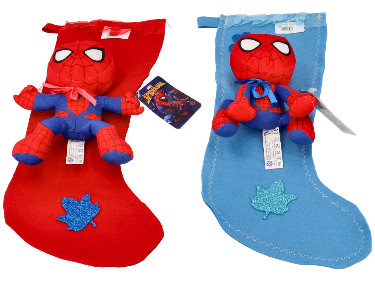 Calza 35cm in pannolencio con personaggio spiderman sonoro