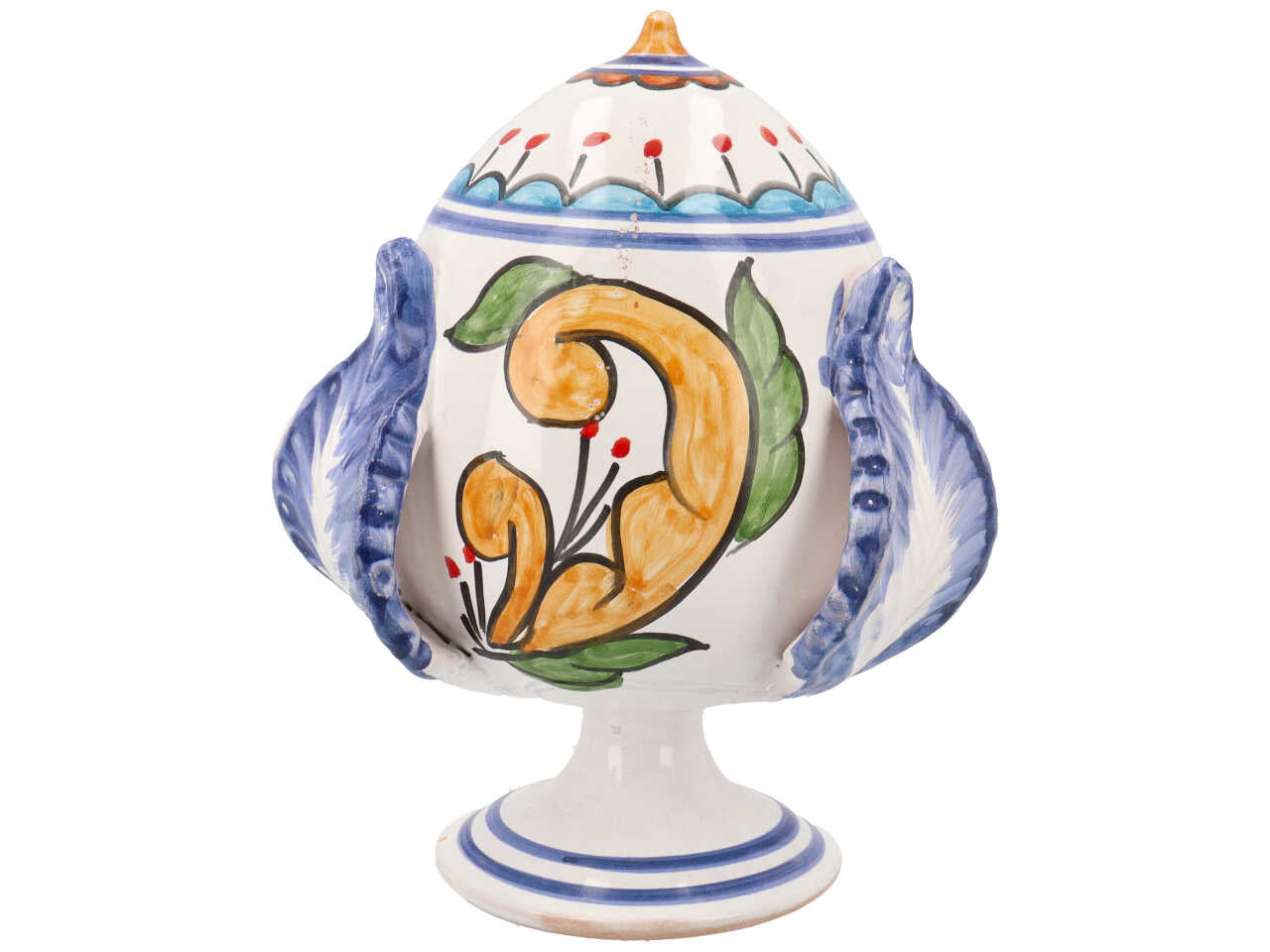 Pumo in ceramica smaltata stile mediterraneo in colori e fantasie assortite - 20cm - Amiri