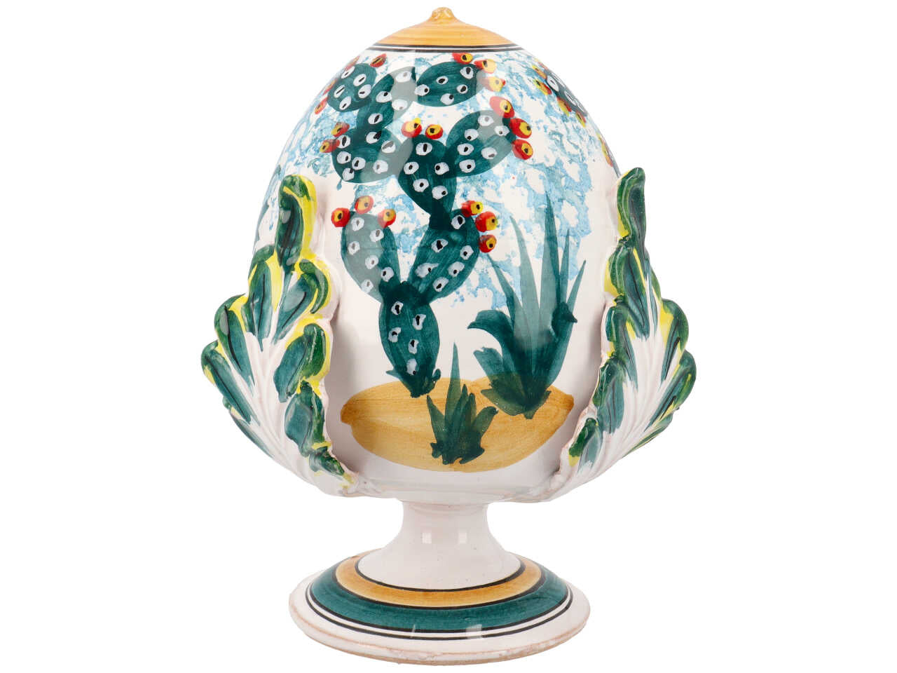 Pumo in ceramica smaltata stile mediterraneo in colori e fantasie assortite - 20cm - Amiri