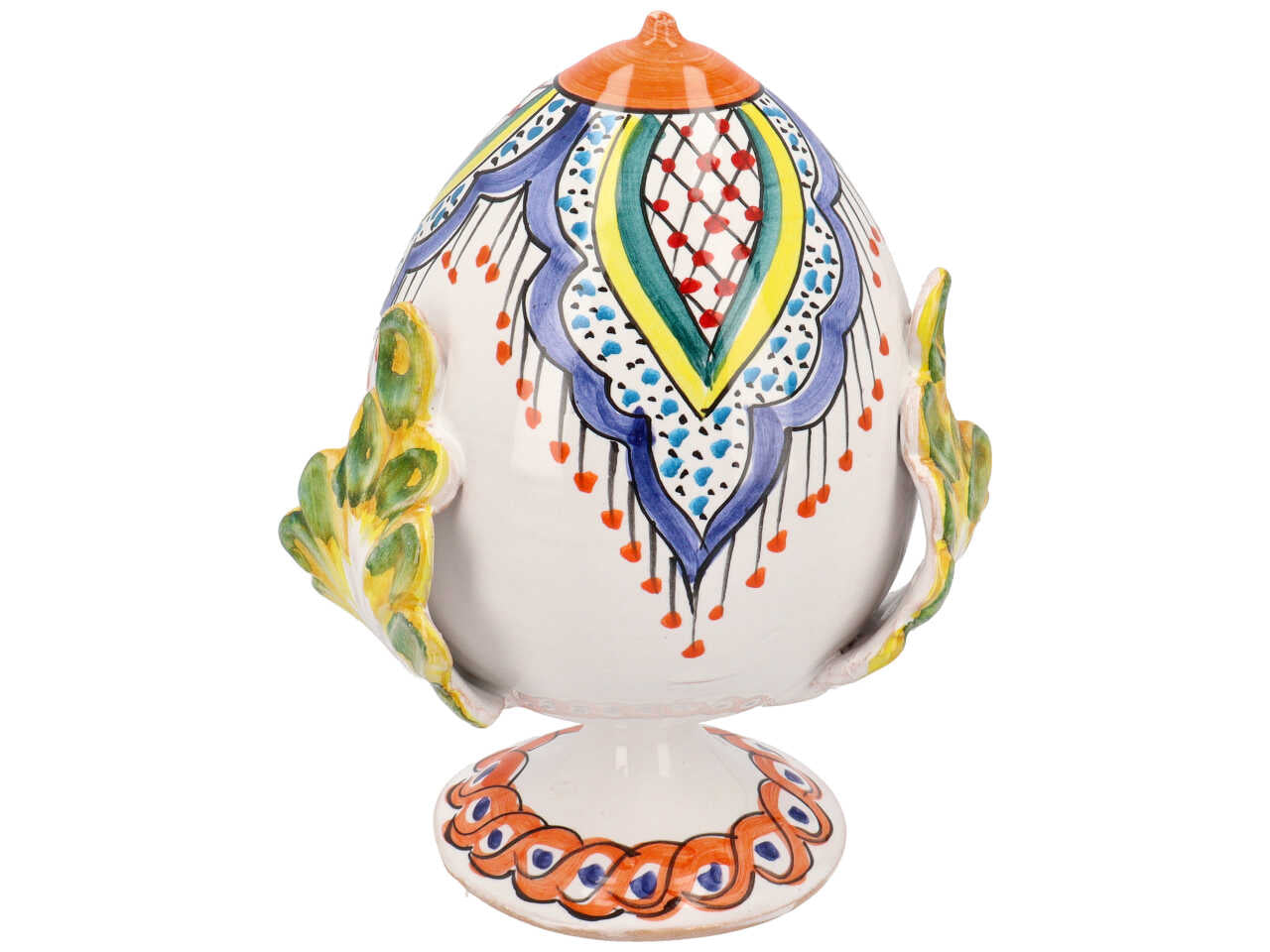 Pumo in ceramica smaltata stile mediterraneo in colori e fantasie assortite - 20cm - Amiri