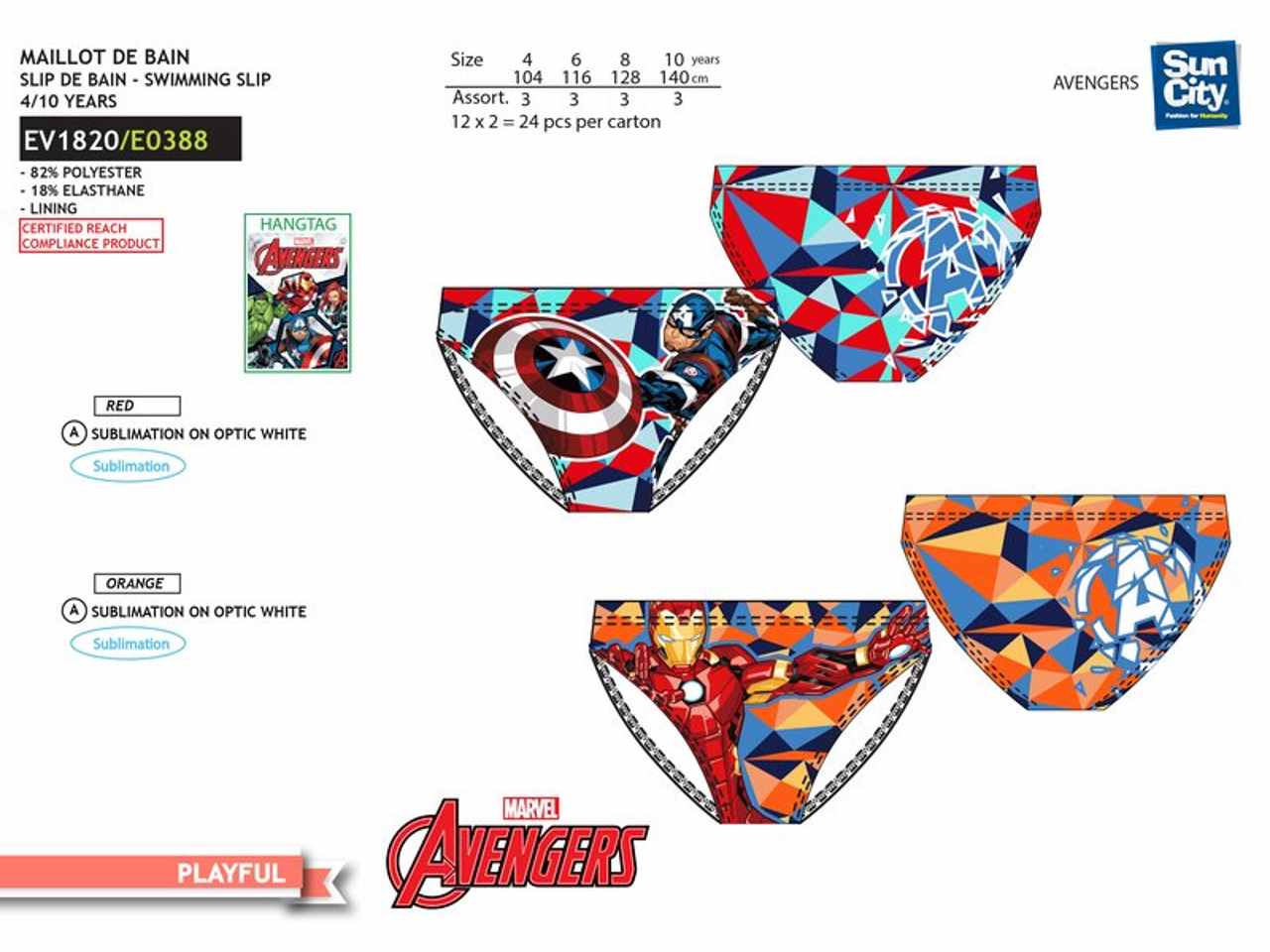 Costume da bagno bimbo slip avengers