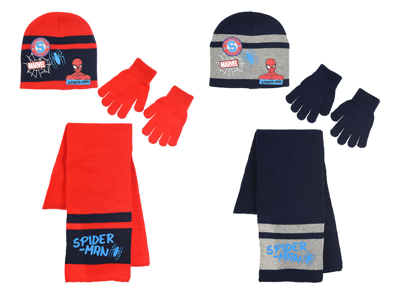 Spiderman sciarpa+guanti+cappello