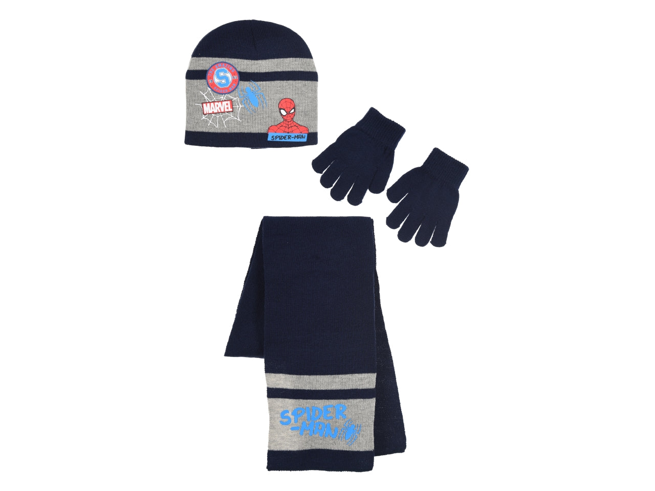 Spiderman sciarpa+guanti+cappello