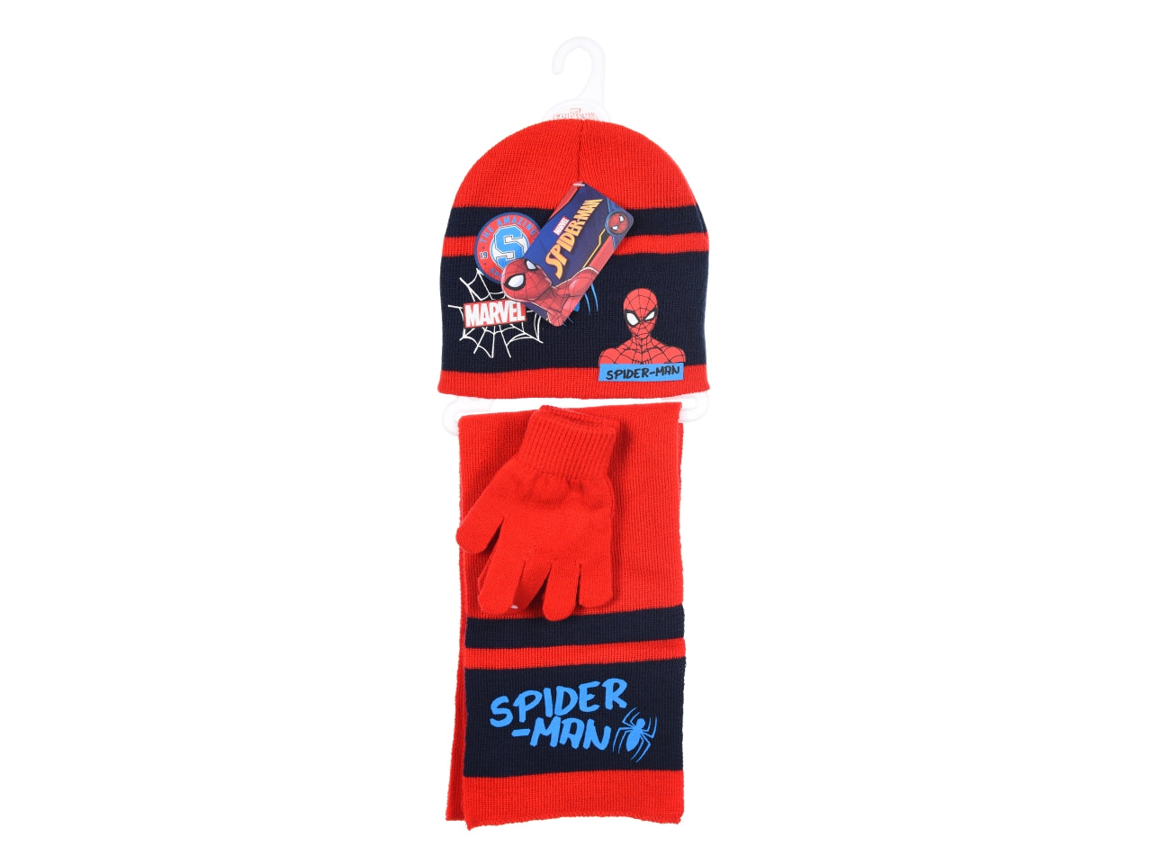 Spiderman sciarpa+guanti+cappello