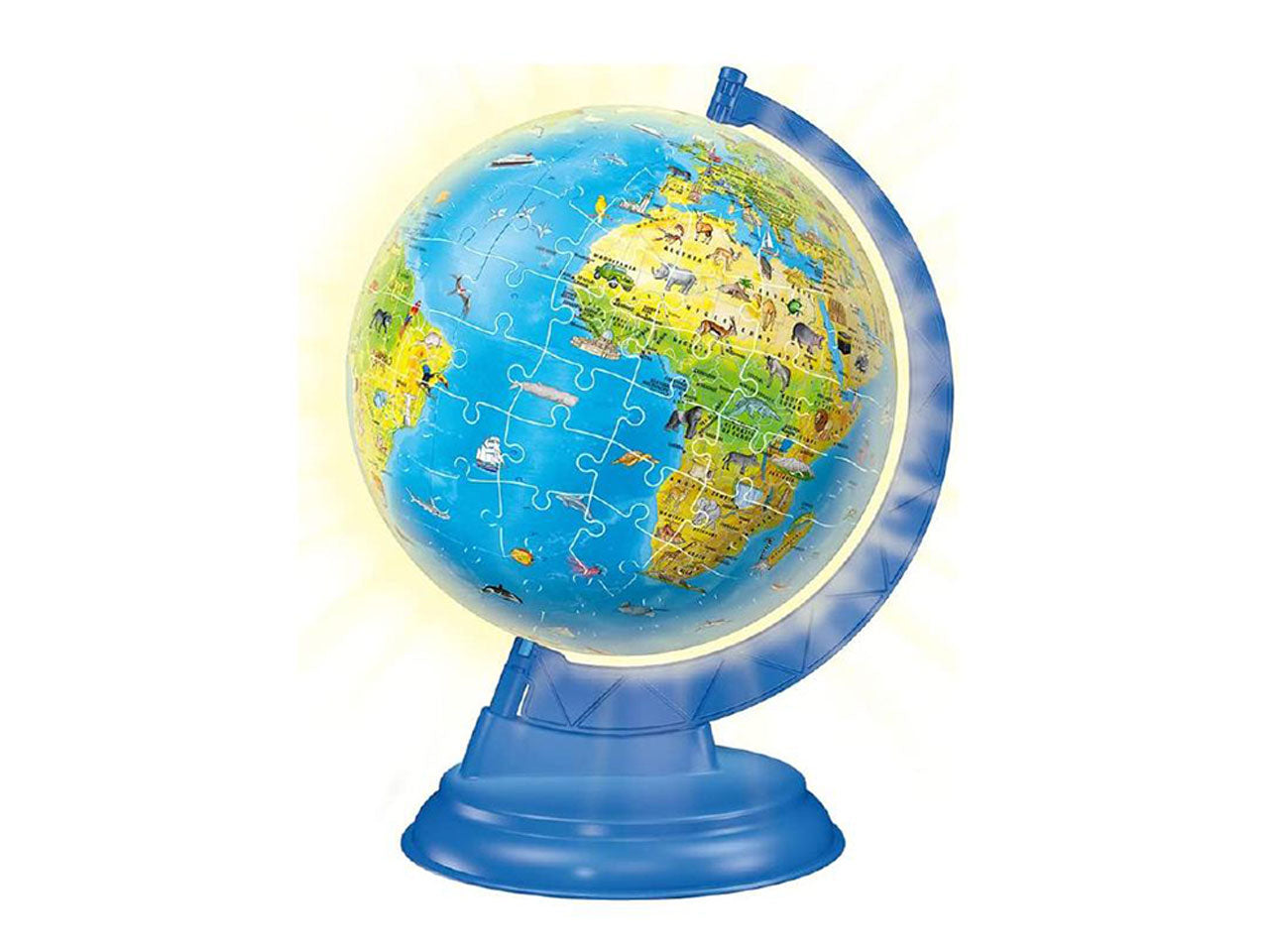 Puzzle 3d 180 pezzi mappamondo con luce