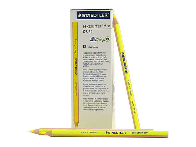 Evidenziatore a pastello staedtler giallo fluo diametro mina 4mm 12 pezzi