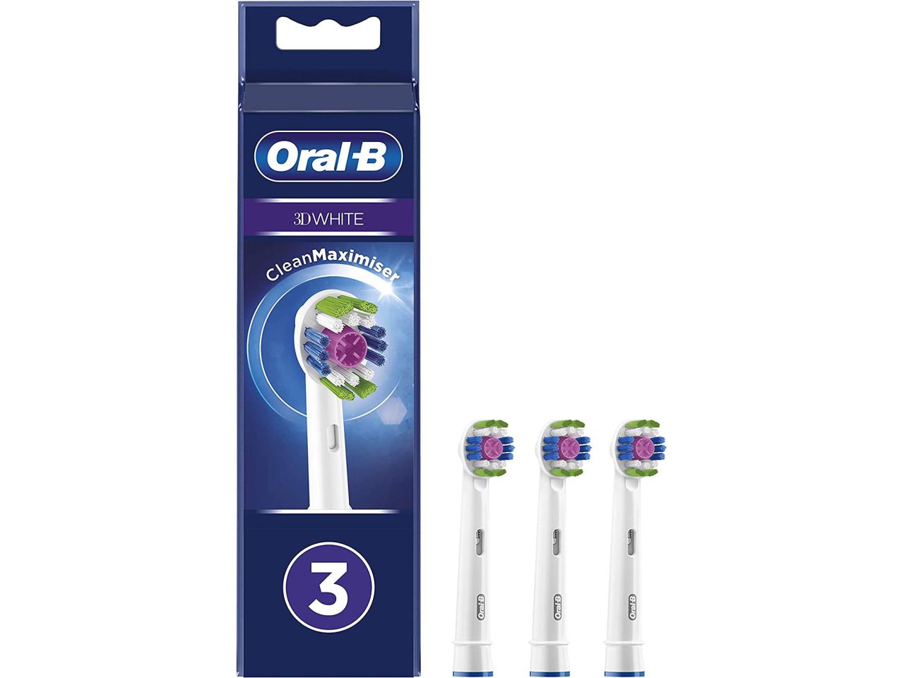 Oral b testine di ricambio 3d white per spazzolino elettrico - la confezione comprende 3 ricambi