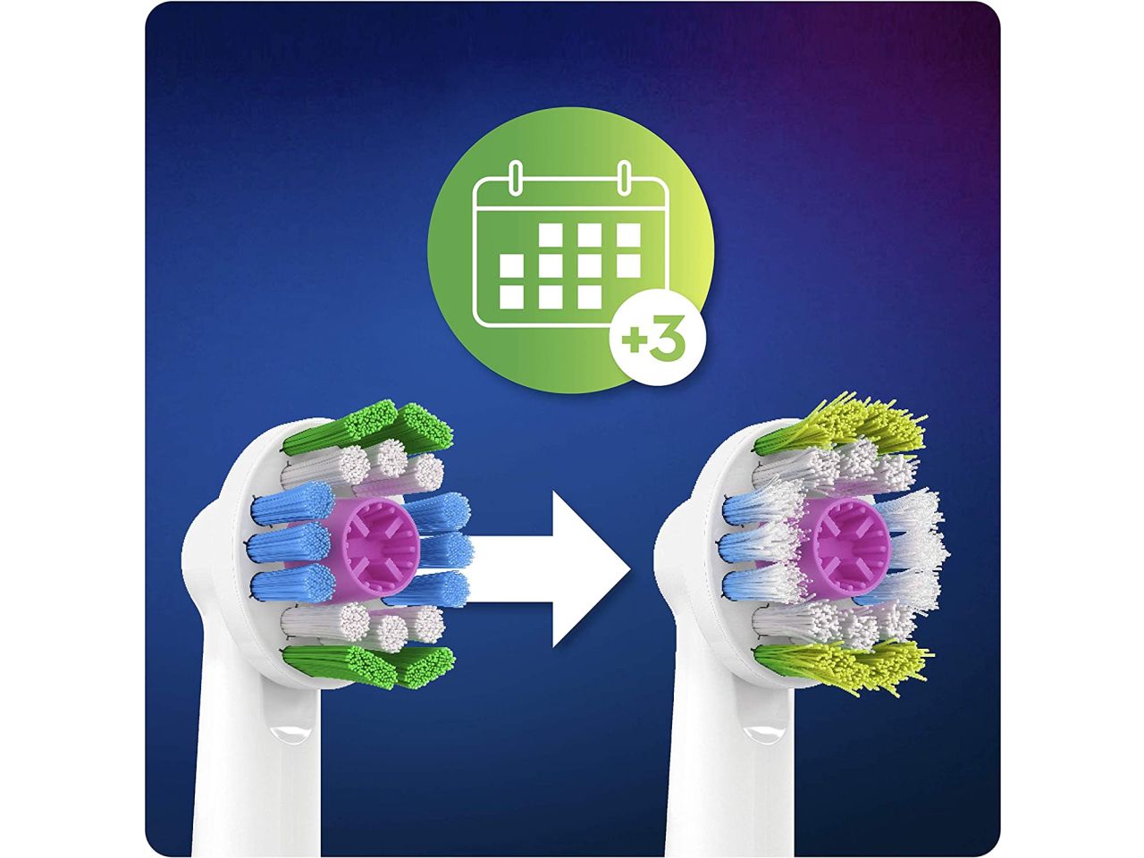 Oral b testine di ricambio 3d white per spazzolino elettrico - la confezione comprende 3 ricambi