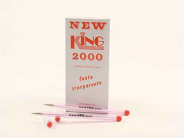 Penna a sfera caimi luigi new king 2000 fusto trarente ed elegante rossa 0,7 mm