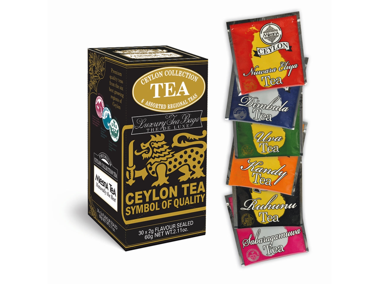 Ceylon tea collection - 6 tè classici monorigine di ceylon - la confezione comprende 30 filtri da 2gr ciascuno