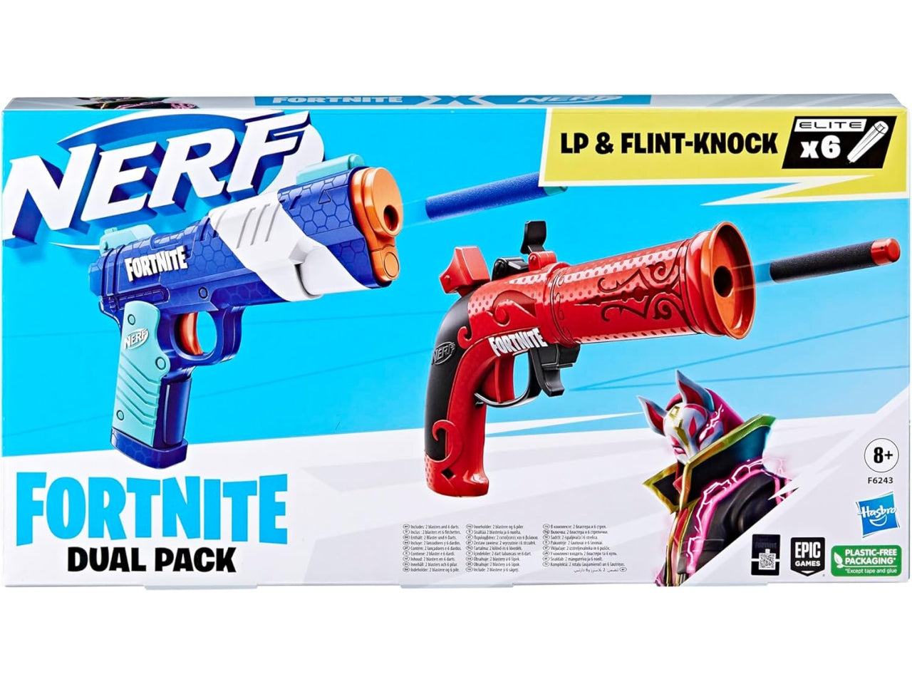 Nerf Fortnite - Confezione da 2 blaster Fortnite e 6 dardi Nerf Elite in gommapiuma - Hasbro