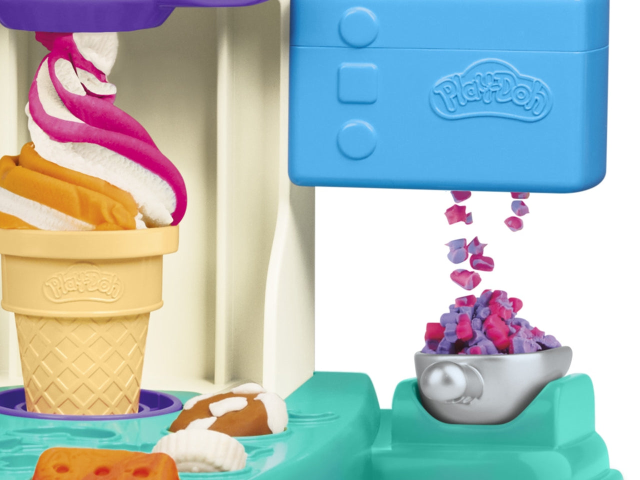 Play-doh gelateria arcobaleno, giocattolo interattivo con plastilina 3+ Hasbro