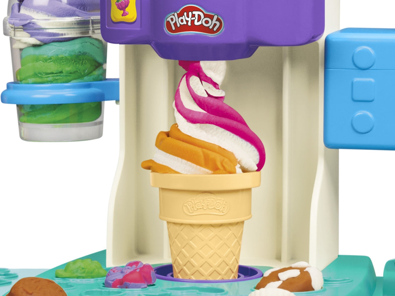 Play-doh gelateria arcobaleno, giocattolo interattivo con plastilina 3+ Hasbro