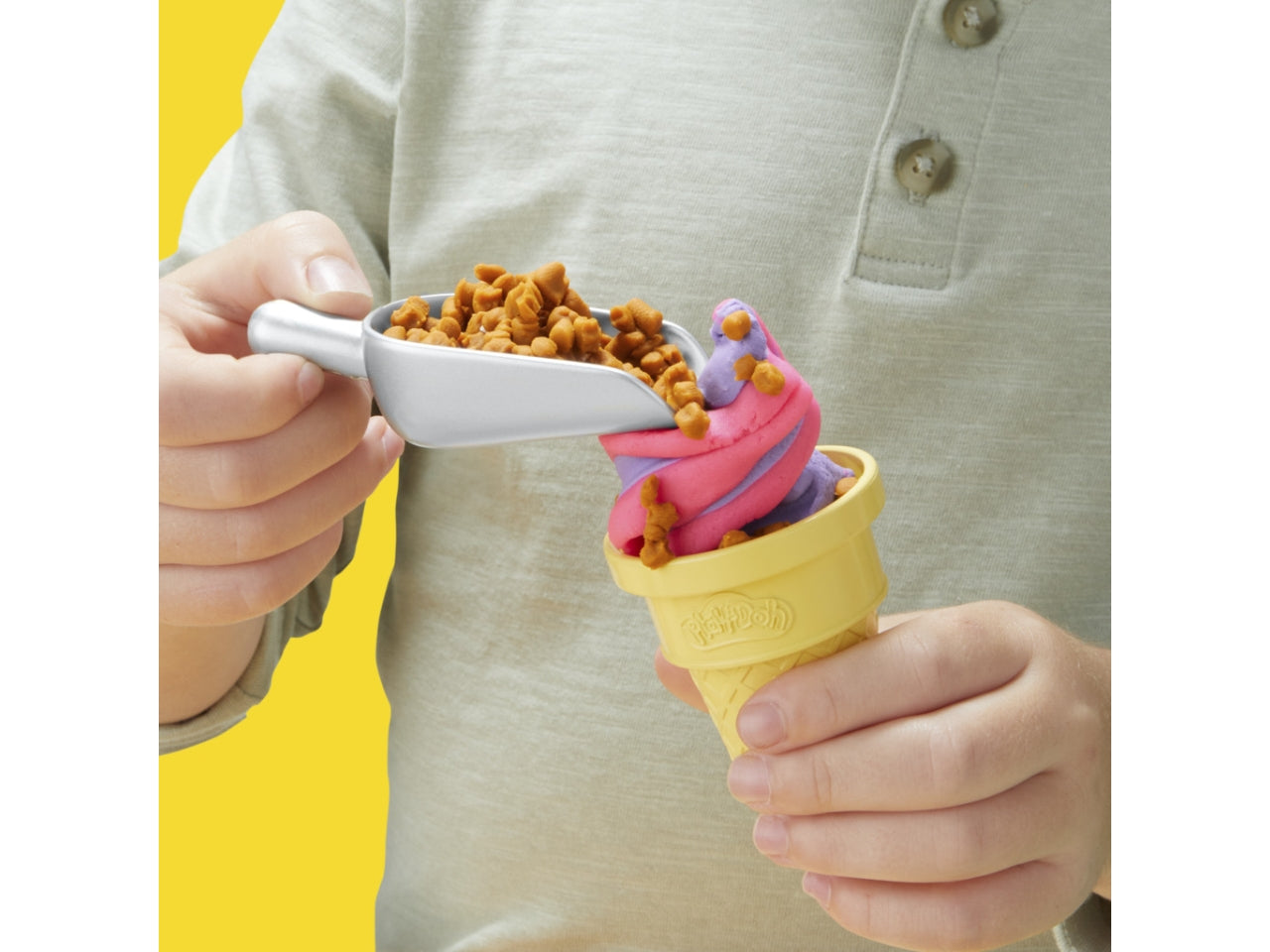 Play-doh gelateria arcobaleno, giocattolo interattivo con plastilina 3+ Hasbro