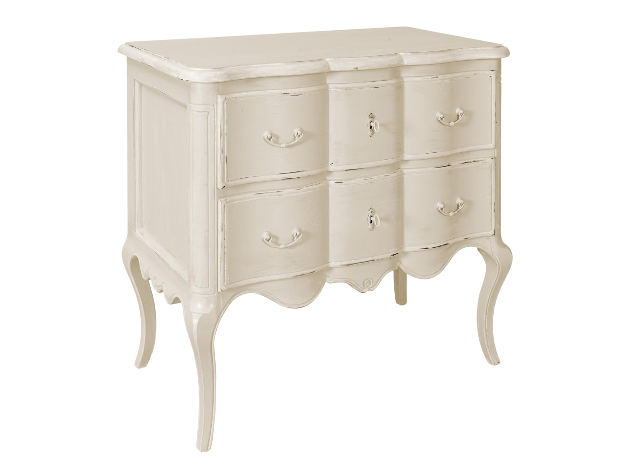 Comodino agata bianco 2 cassetti 58x39x69cm