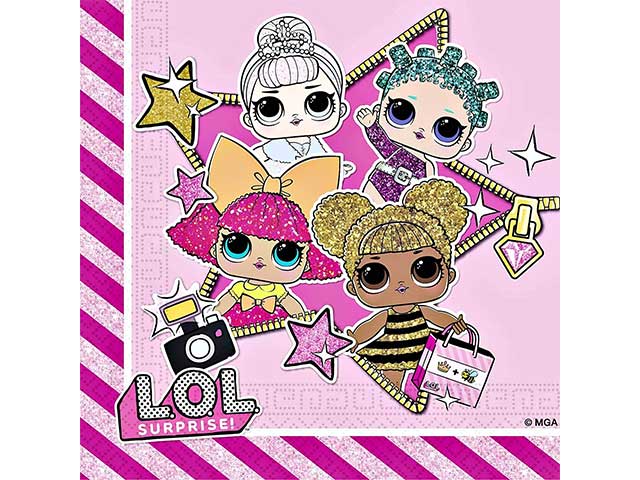 Lol tovagioli 33x33cm 20 pezzi 33703