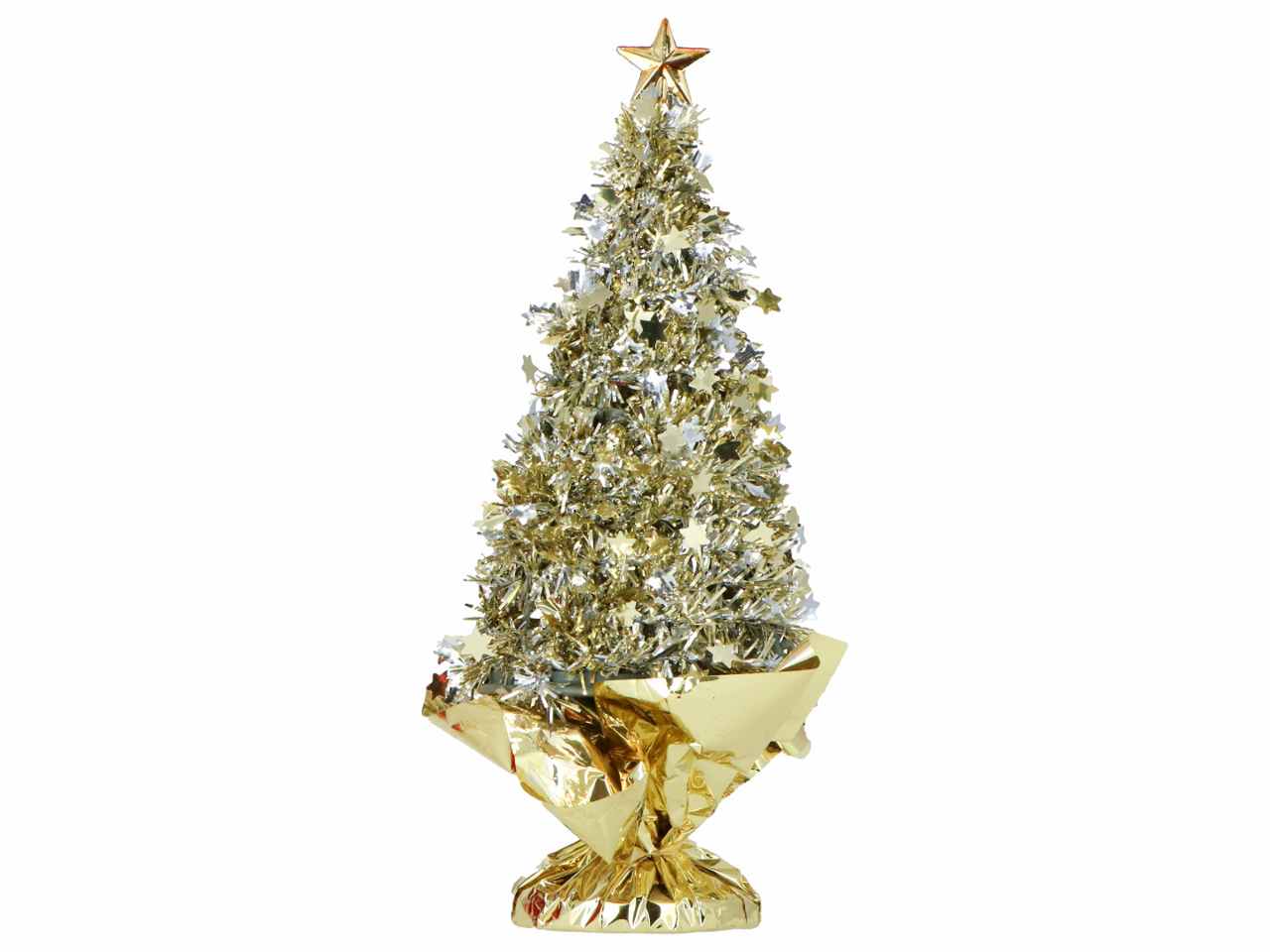 Albero di natale 9,3x9,3x26cm oro e argento