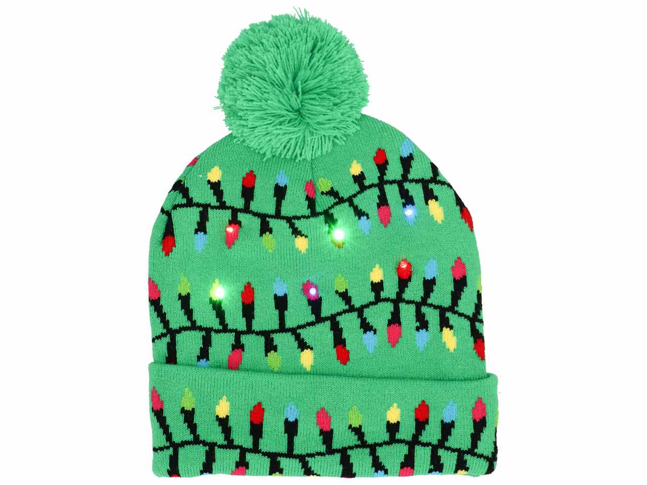Cappello natalizio 24x21x1,5cm con led multicolor e funzionamento a batteria