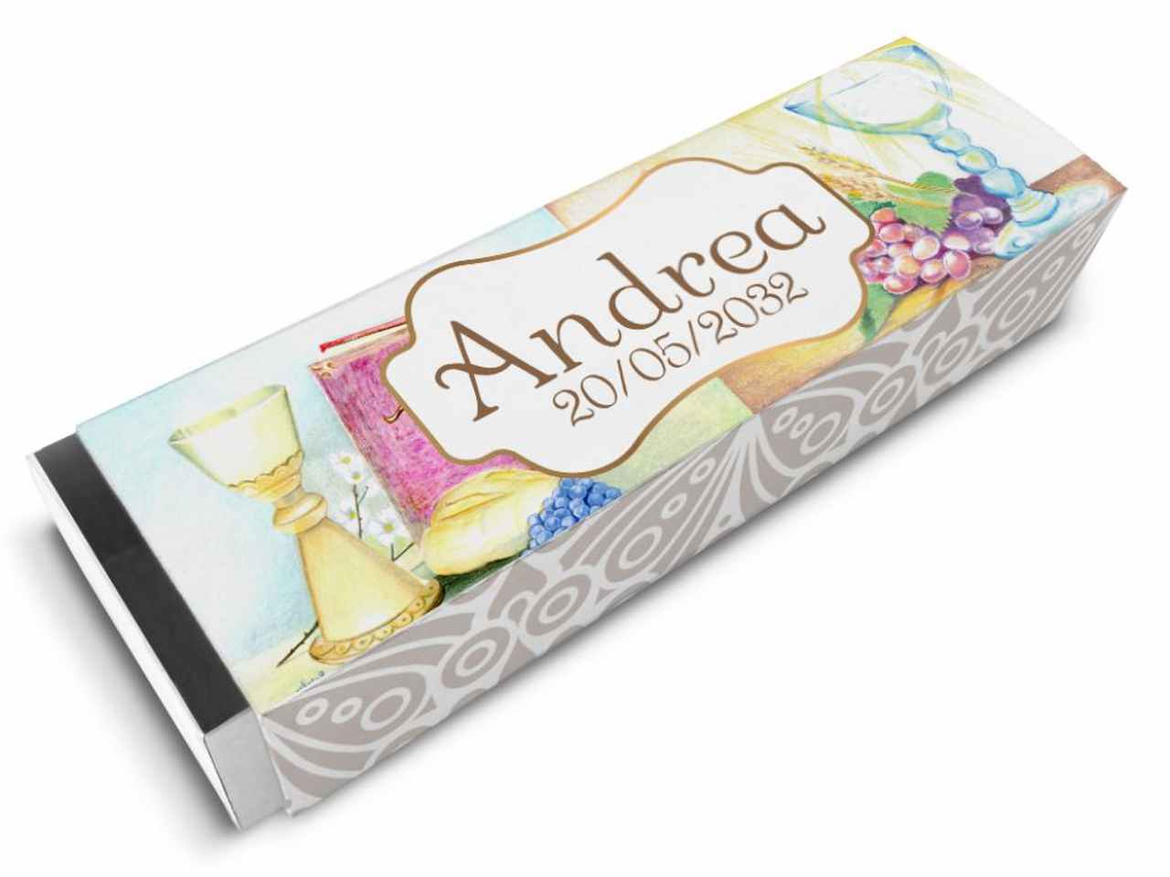 Scatola rett.15x4cm comunione fer0003