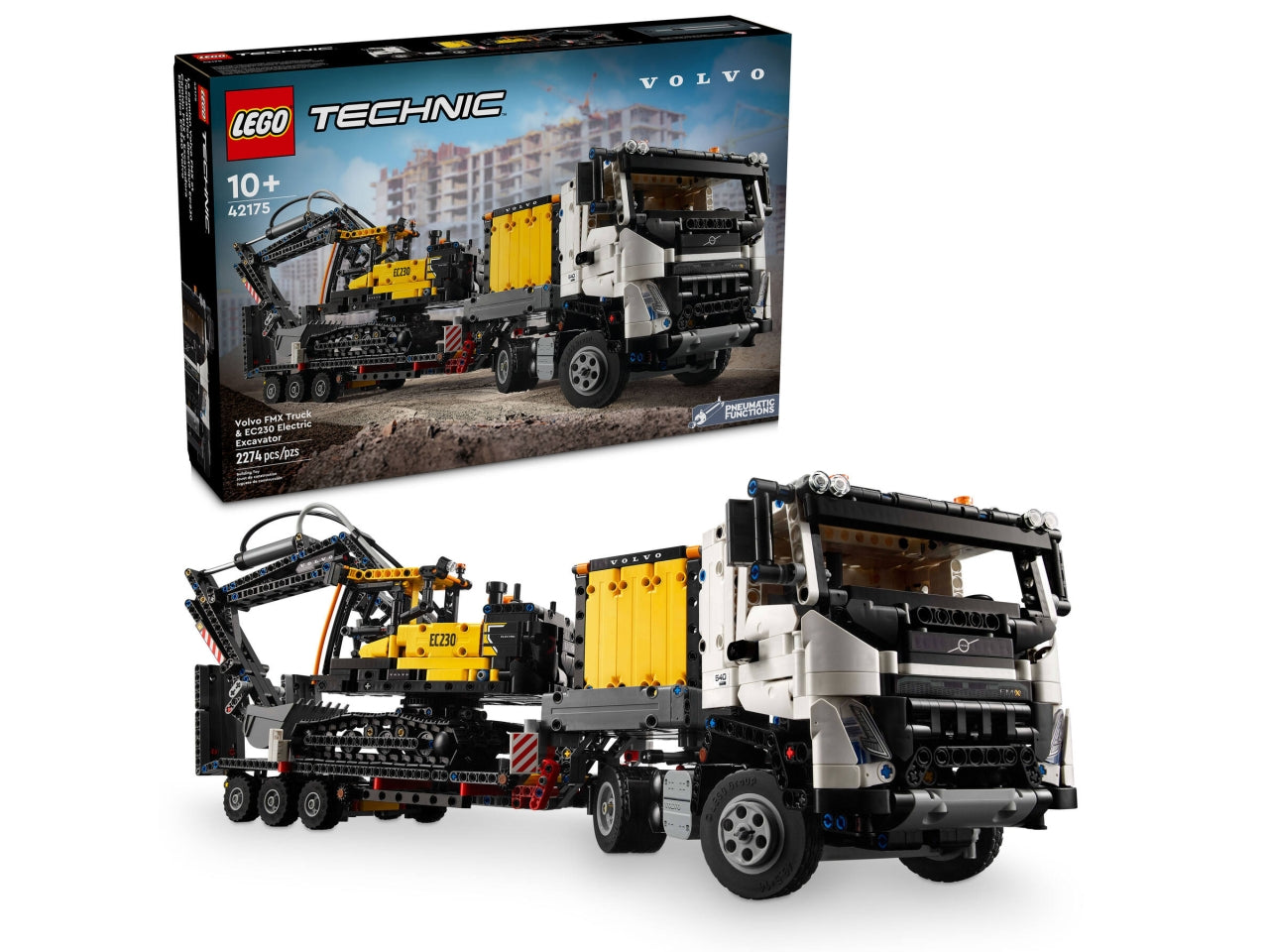 LEGO Technic - Autocarro Volvo giocattolo con escavatore costruibile - Set da 2.274 pezzi per età 10+ 42175