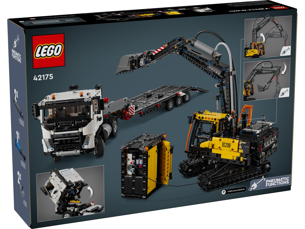 LEGO Technic - Autocarro Volvo giocattolo con escavatore costruibile - Set da 2.274 pezzi per età 10+ 42175