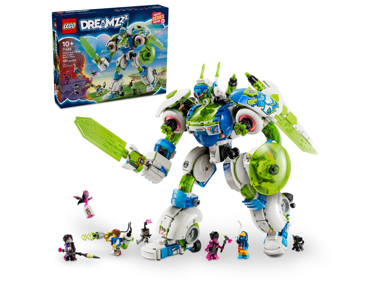 LEGO DREAMZzz Battle Mech di Mateo e Z-Blob, Astronave Trasformabile in 3 Diversi Robot Giocattolo Dotati di Accessori e 4 Minifigure, Giochi Creativi per Bambini e Bambine da 10 Anni in su 71485