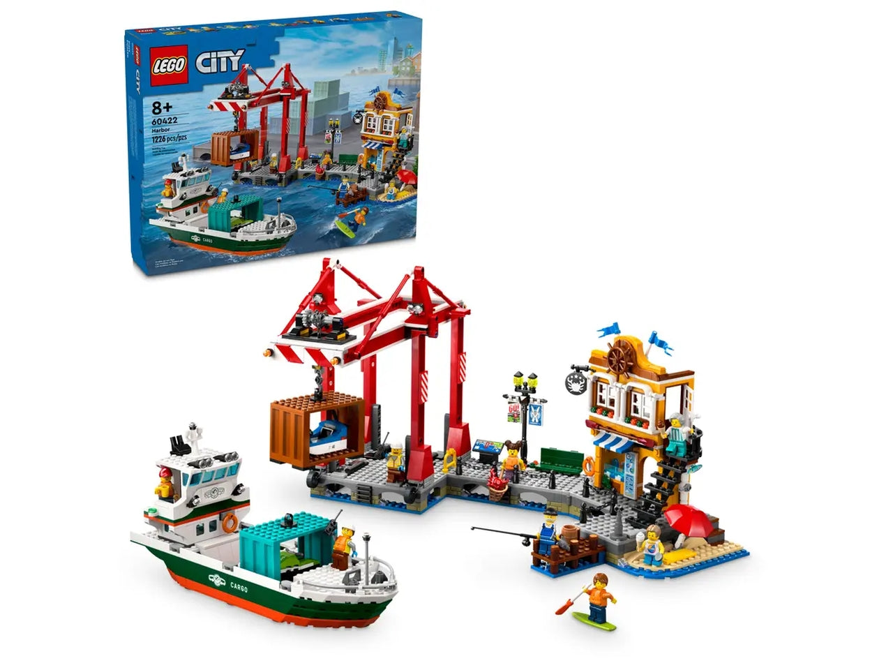 Lego My City Porto e Nave merci, set di costruzioni in scatola da 1226 pezzi, per ragazzo 8+ anni 60422