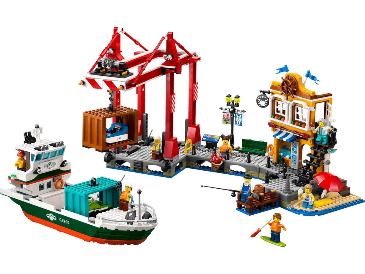 Lego My City Porto e Nave merci, set di costruzioni in scatola da 1226 pezzi, per ragazzo 8+ anni 60422