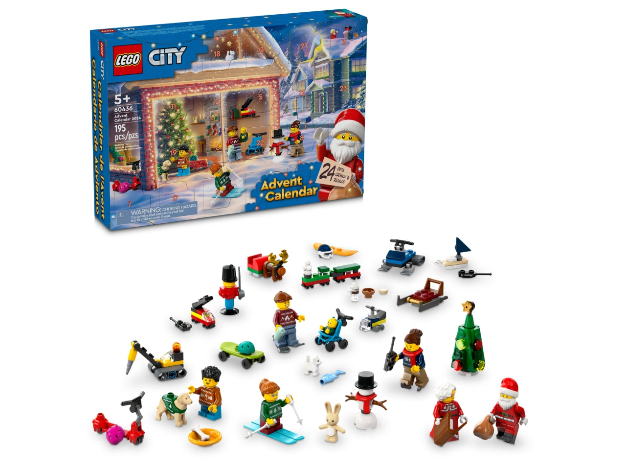 LEGO City - Calendario dellAvvento ricco di divertimento: organizza il conto alla rovescia fino al Natale con il Calendario dellAvvento 2024 per bambini dai 5 anni in su 60436