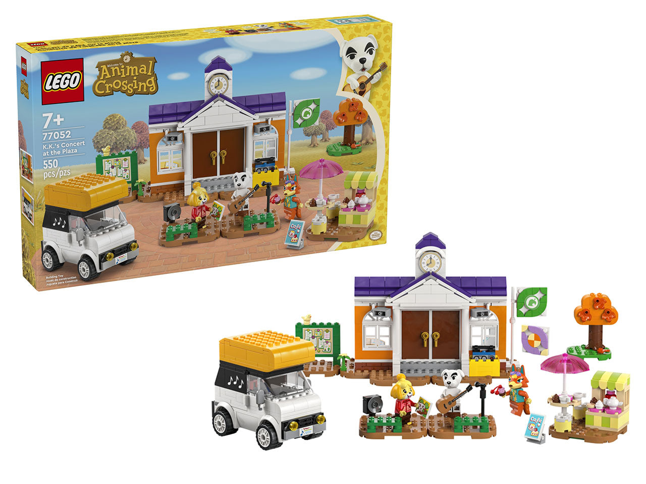 LEGO Animal Crossing - Giocattolo costruibile per i bambini e le bambine dai 7 anni in su: il giocattolo Concerto in piazza con K.K. offre ai bambini che amano il gioco di finzione e la serie di videogiochi 77052