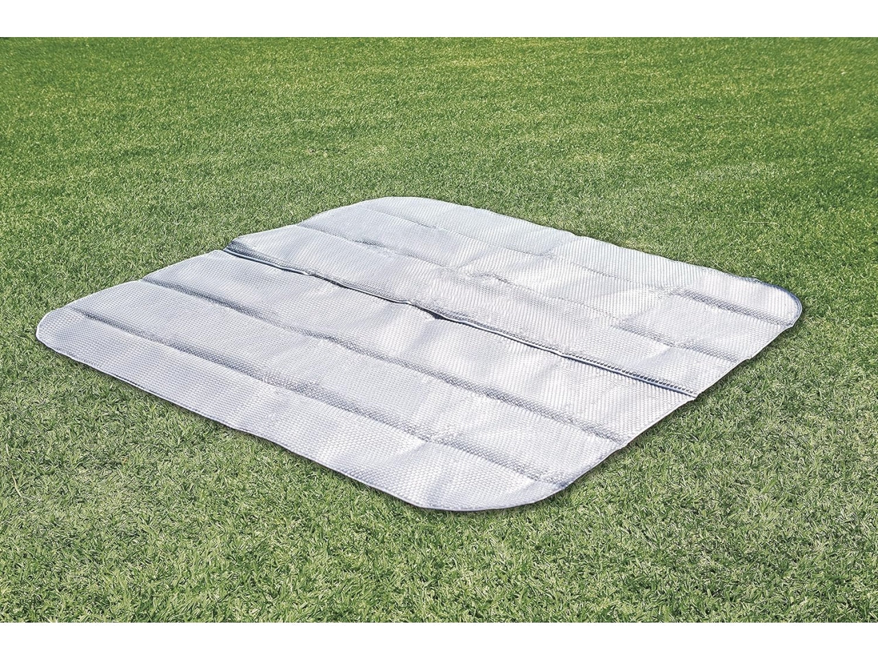 Bubble massage set greystone deluxe 4 posti quadrata con pompa, riscaldatore, sistema di purificazione acqua, 140 getti, telo base, telo copertura, dispenser di cloro