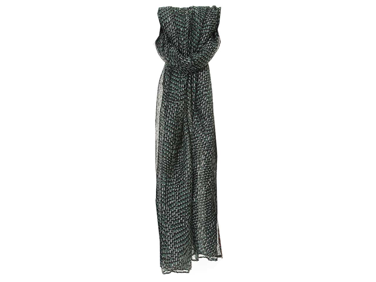 Sciarpa Gai Mattiolo astratta verde e nero da donna 180x90 cm Gai Mattiolo