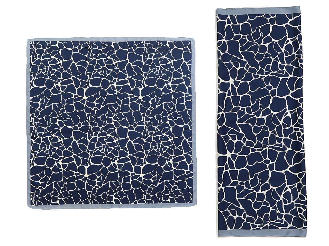 Foulard Gai Mattiolo animalier blu in seta da donna 90x90 cm Gai Mattiolo