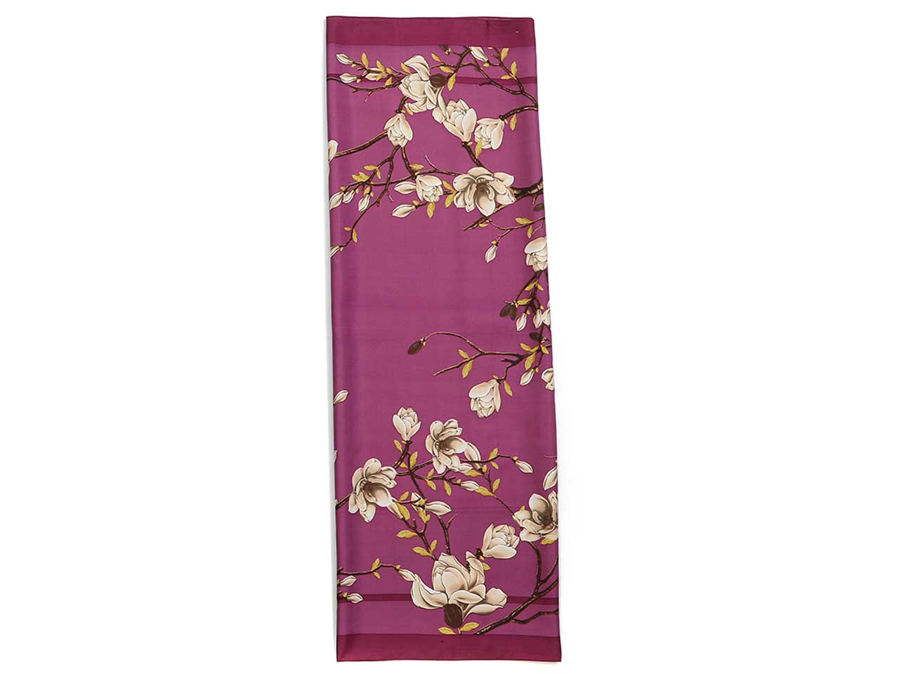 Foulard Gai Mattiolo fantasia floreale viola in seta da donna 90x90 cm Gai Mattiolo