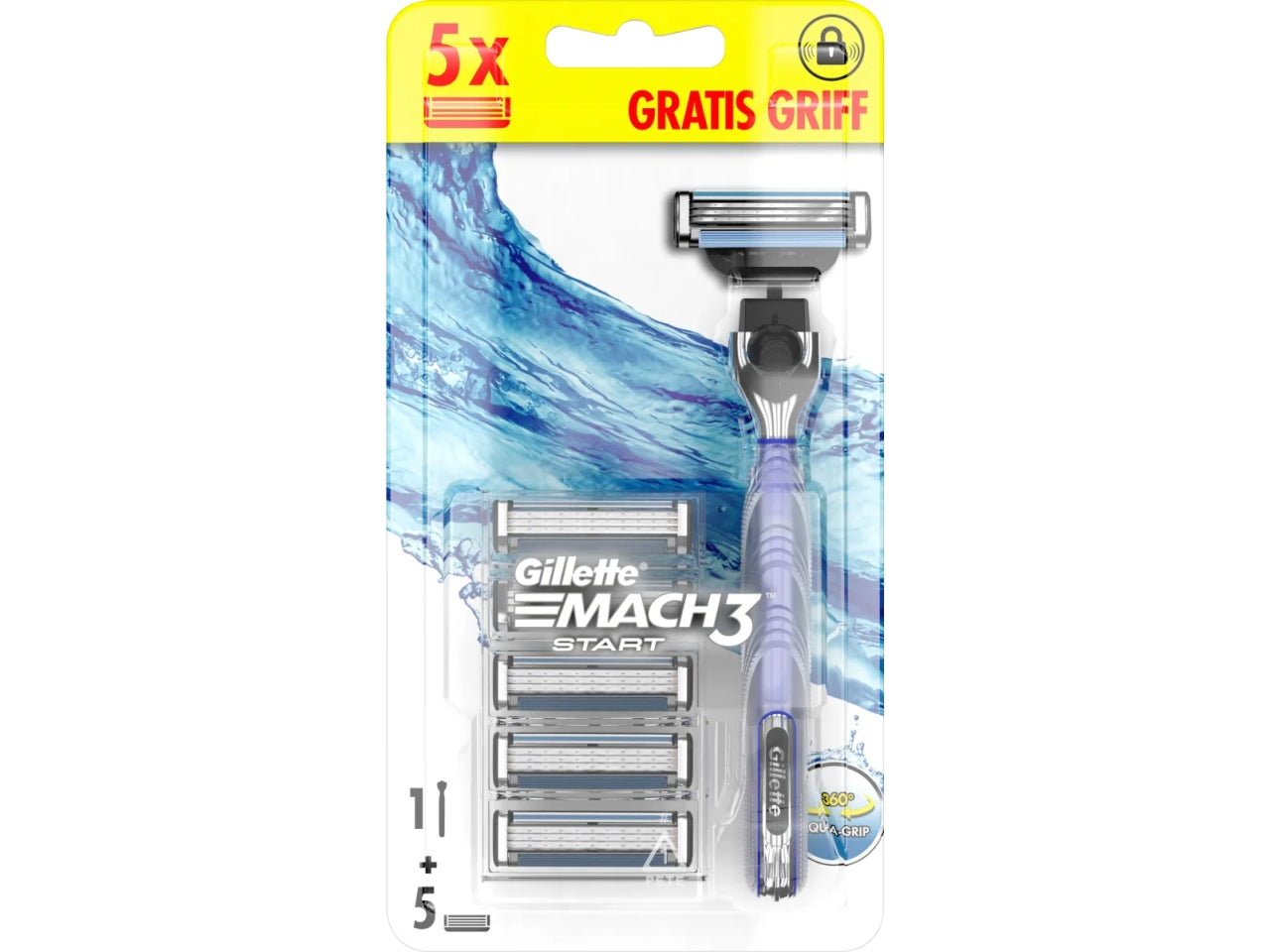 Gillette mach3 start rasoio con 5 ricariche