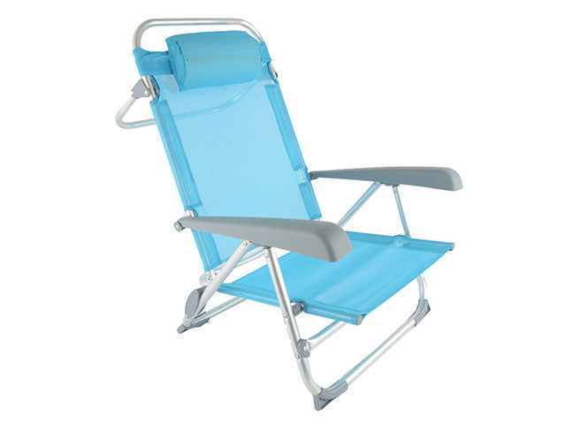 Sedia da mare textilene in alluminio 50x59x75cm $