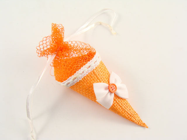 Porta confetti cono arancio