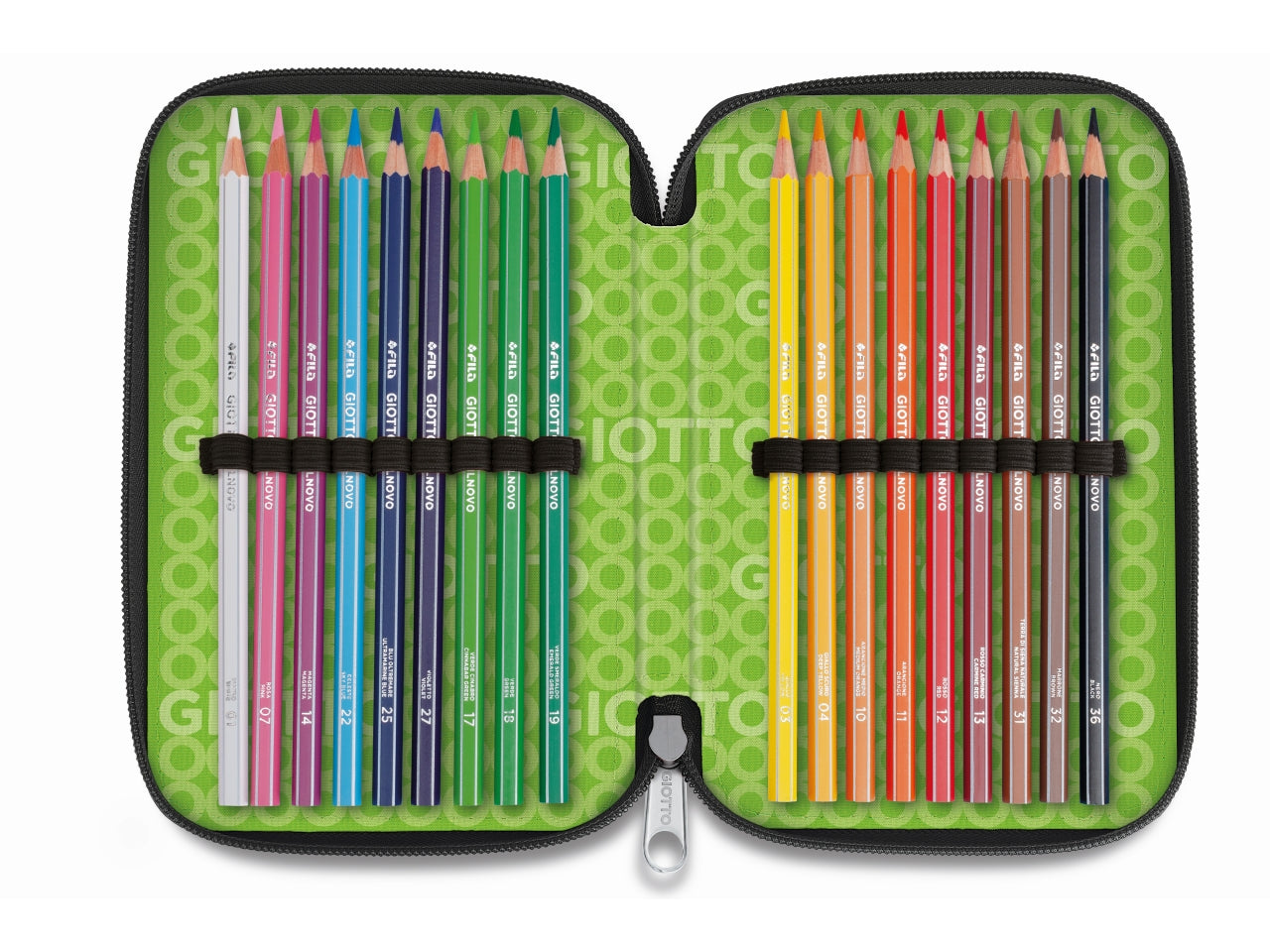 Astuccio 3 Zip Giotto Stilnovo: Colori Assortiti in Tessuto, 19.5x7.5x12.9 cm - Fila