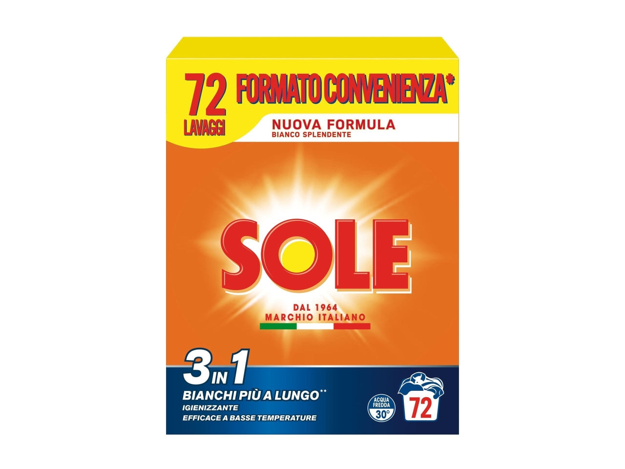 Sole detersivo in polvere fustone da 72 misurini