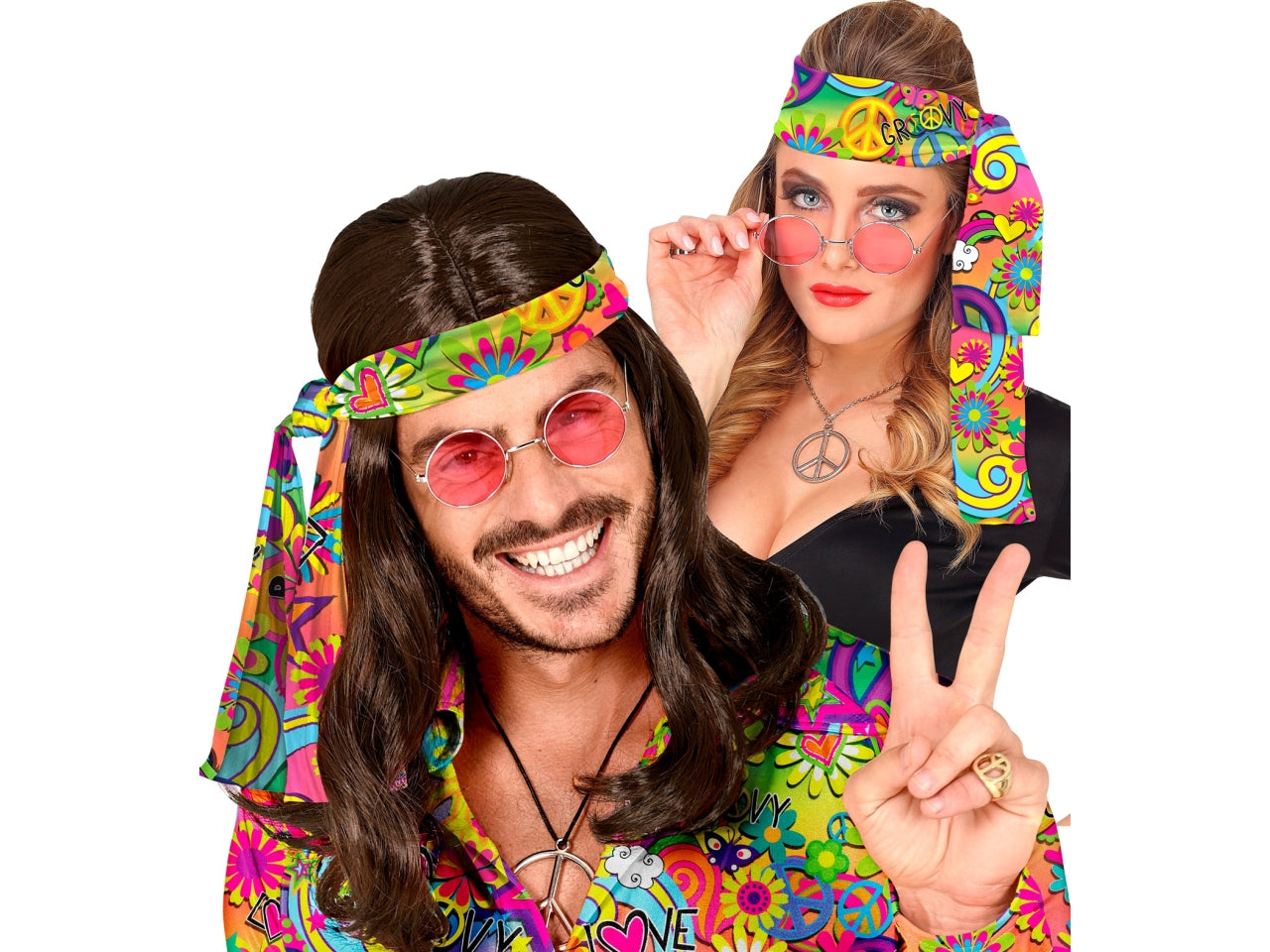 Fascia per la testa anni 60 peace love