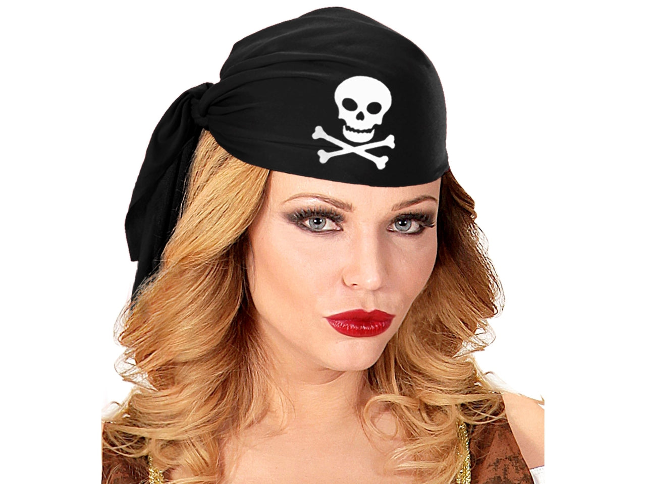 Cappello nero pirata in tessuto
