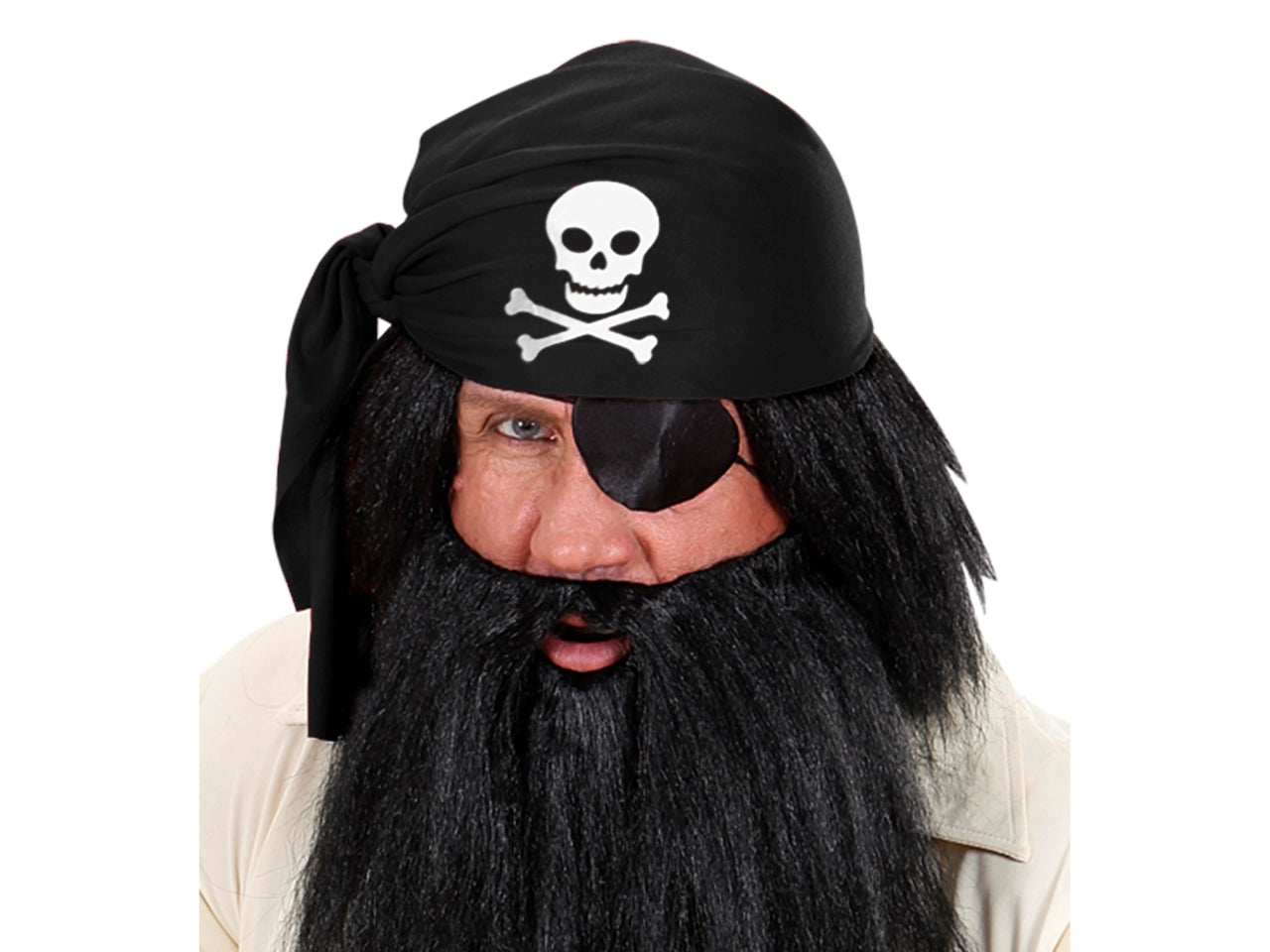 Cappello nero pirata in tessuto