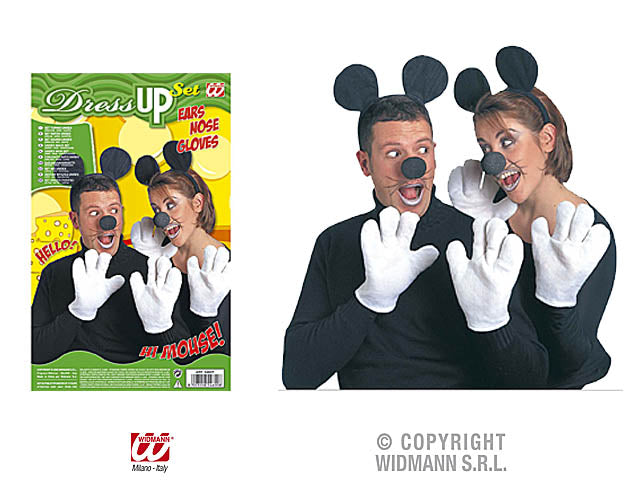 Set da topino - il set comprende orecchie, naso e guanti