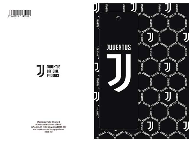 Biglietto auguri juventus con segna libro misura 12x18cm