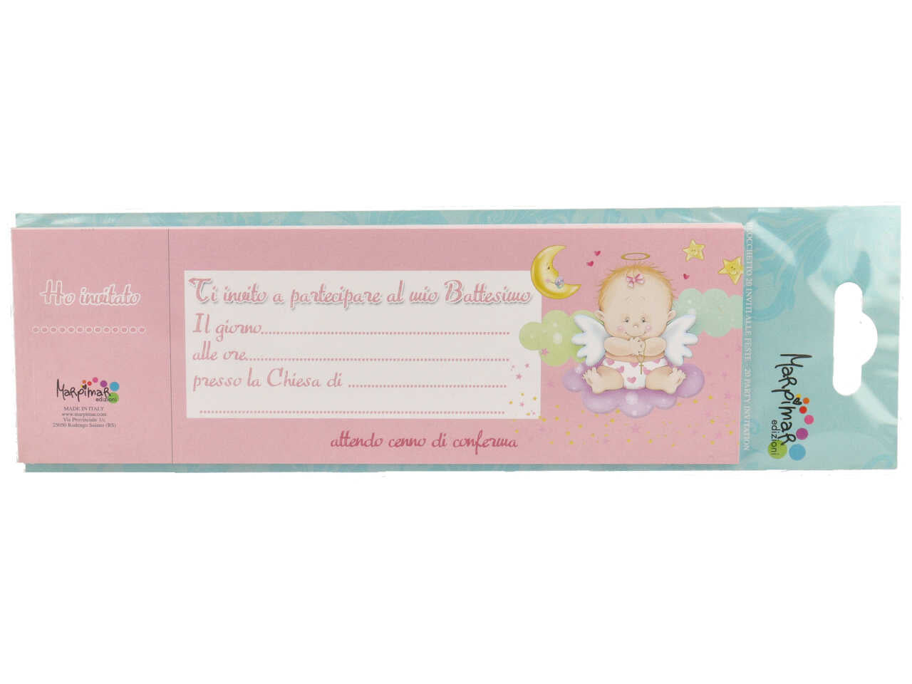 blocchetto inviti con 20 fogli per comunione e battesimo