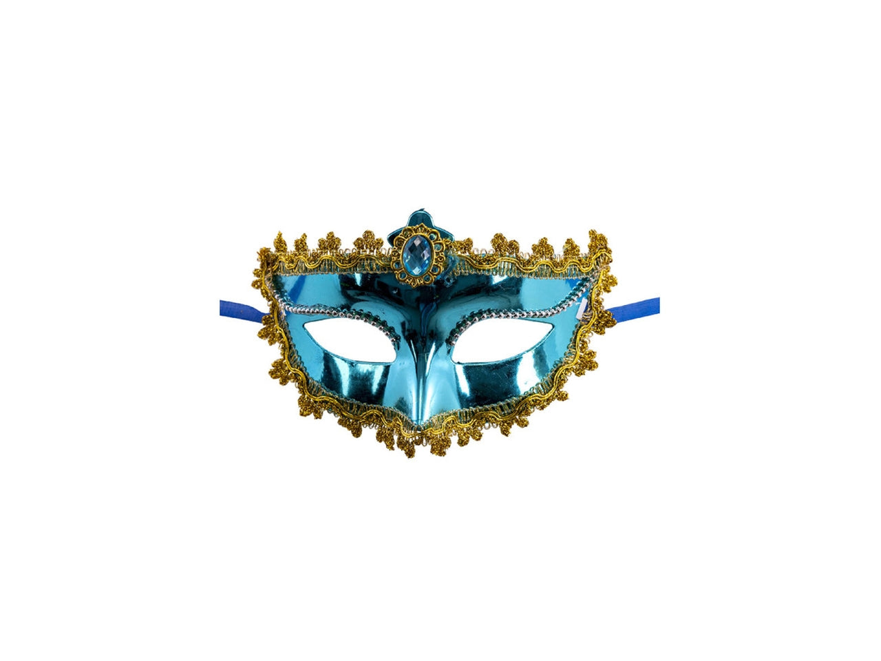 Maschera azzurra in platica con gemma