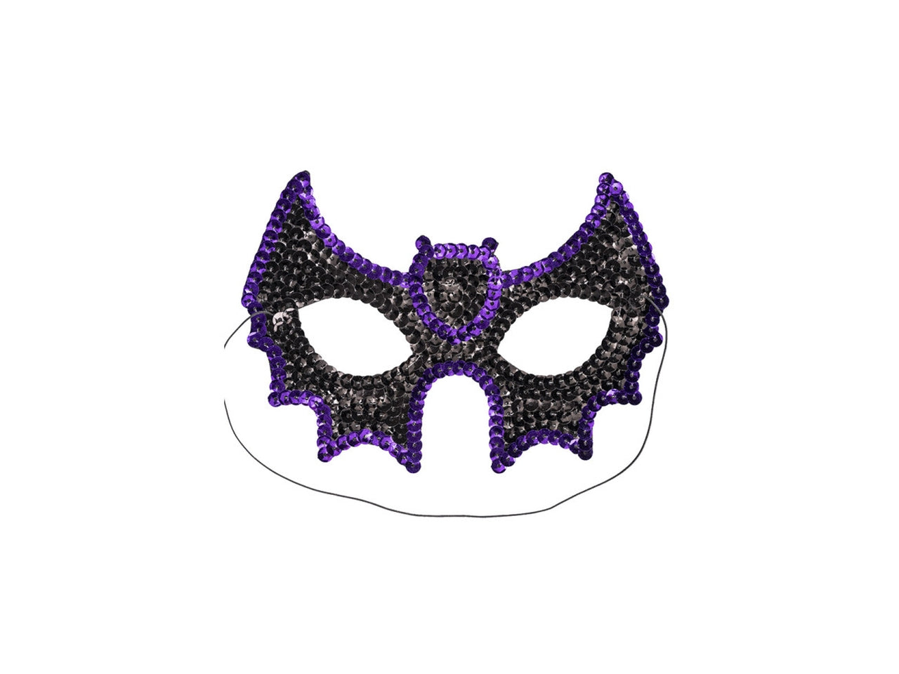 Maschera pipistrello in tessuto con paillettes