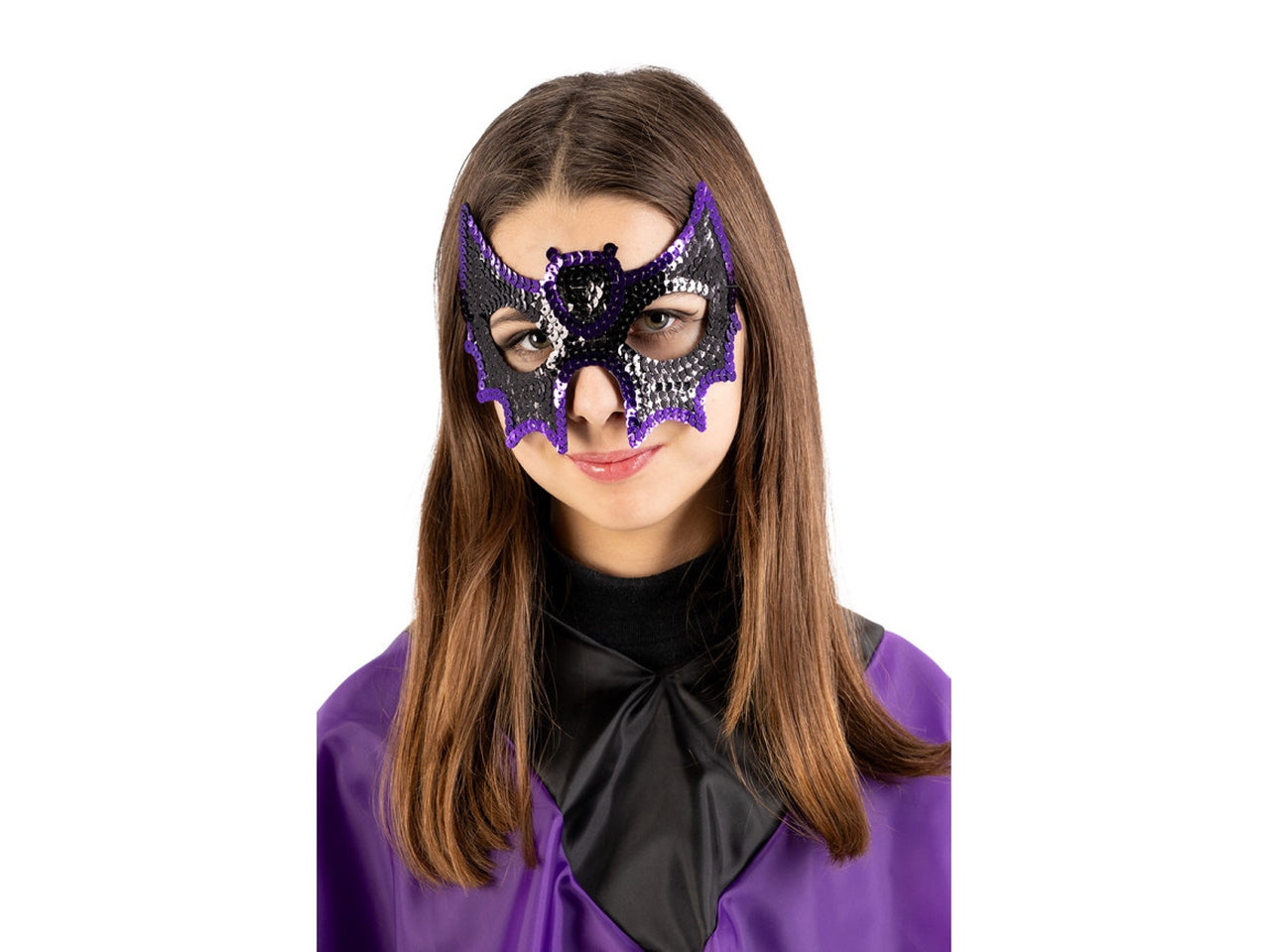 Maschera pipistrello in tessuto con paillettes