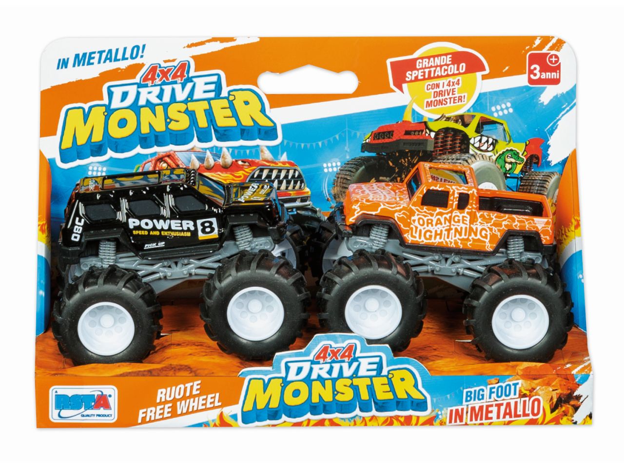 Set 2 pezzi die cast 4x4 drive monster
